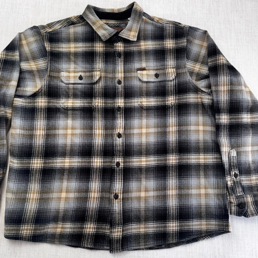 Orvis Flannel Shirt Jacket Shacket Mens XXL Plaid Heavy Cotton Outdoor Workwear